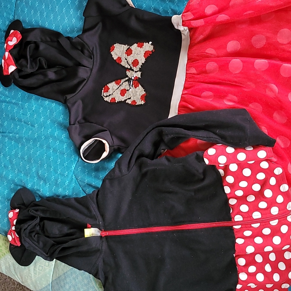 Mini mouse dress and sweatshirt